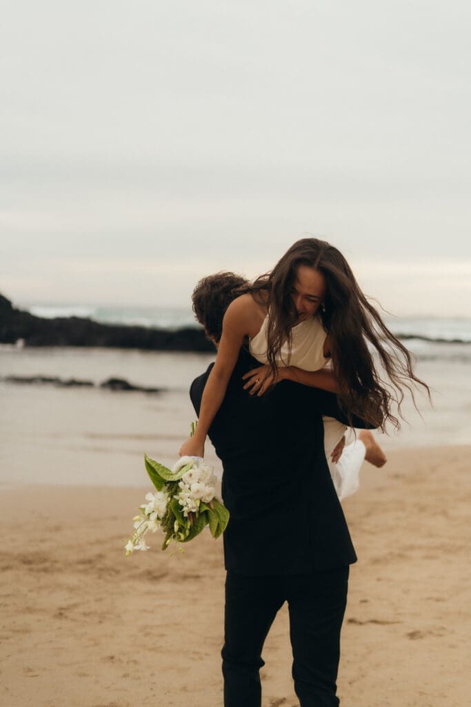 The Willow Branch florals for a stunning elopement shoot at Phillip Island in Gippsland, captured by Ebb and Flow Photography