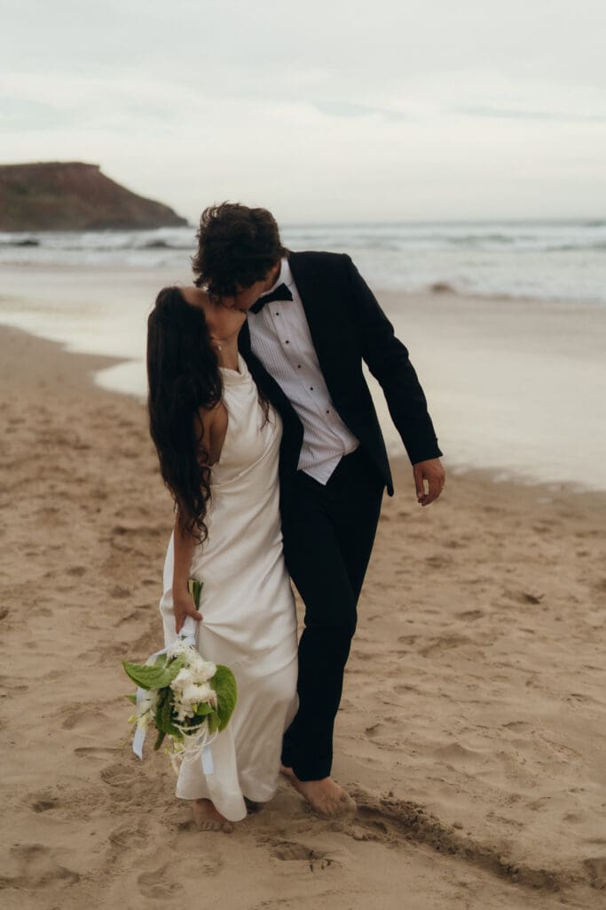 The Willow Branch florals for a stunning elopement shoot at Phillip Island in Gippsland, captured by Ebb and Flow Photography