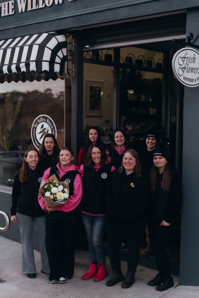 Mim and the team waiting outside the store at The Willow Branch fresh from the market. The best florist in Gippsland and Melbourne. Captured by Ebb and Flow Photography