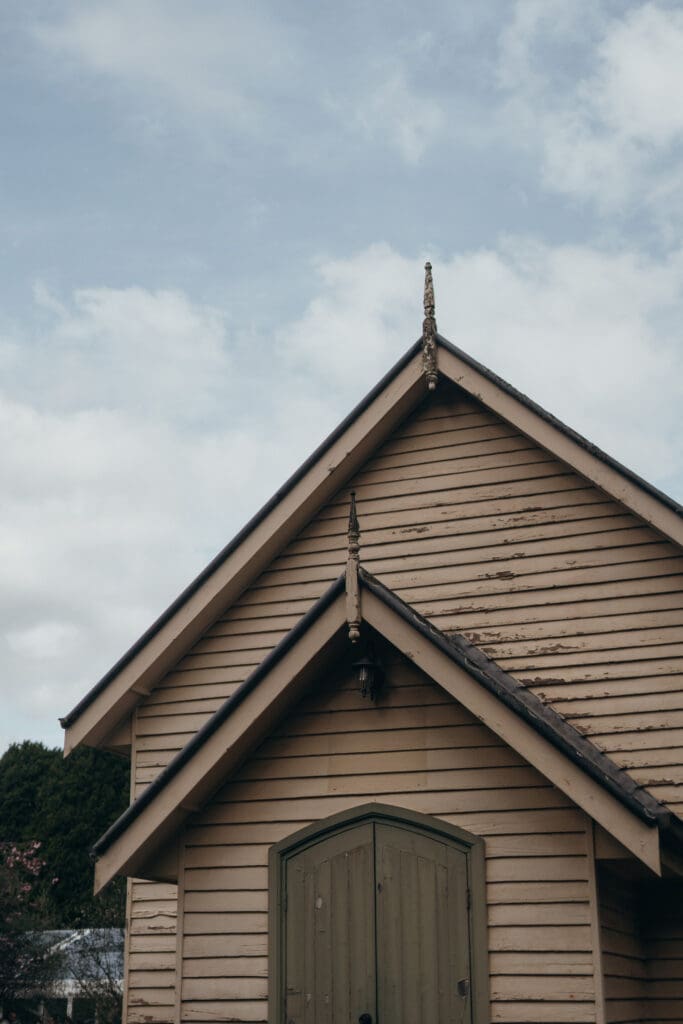 Beautiful historic chapel at Glenfyne Weddings in Gippsland, photo by Ebb and Flow Photography