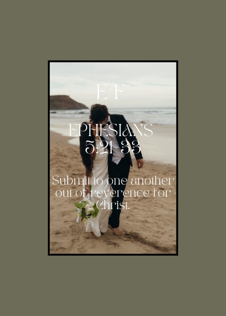 Ephesians 5:33 Submit to one another out of reverence for Christ. Ebb and Flow, beach elopement, biblical marriage, christian photographer